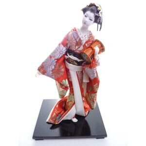 Vintage Japanese Courtesan Doll Geisha with Tsuzumi Drum Oh-Furisode